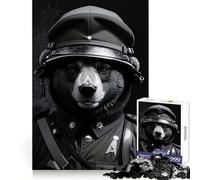 Soldier Bear Animals Jigsaw Puzzles for Teenagers 1000 Piece Thought Toy Calm Escape Precise Edge Amazing Present (38x52cm)
