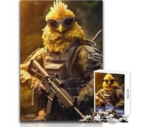 Soldier Chicken 1000-piece Jigsaw Puzzles Mindful Learning Fun Game Unique Gift for Joyful Celebrations Size 38x52cm