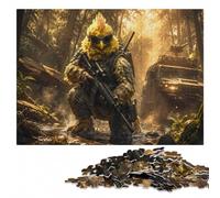 Soldier Chicken Detailed Wooden Jigsaw Puzzle for Adults, 500 Pieces | Piece-by-piece progress - a clear build method alone or together.