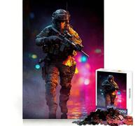 Soldier Combat Gear Rifle 1000 Piece Jigsaw Puzzle for Teenagers Fine Logic Toy Relaxing Fun Neat Edge Wall Art Decor (50x75cm)