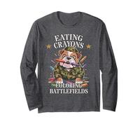 Soldier Eating Crayons Coloring BATTLEFIELDS Proud Military Long Sleeve T-Shirt