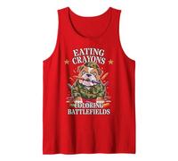 Soldier Eating Crayons Coloring BATTLEFIELDS Proud Military Tank Top