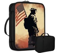 Soldier Flag Bible Bag Large Bible Case Cover for Women Men, Multi-Functional Church Bag Bible Protector with Handle Zippered Pocket Christian Gift Bible Study Supplies