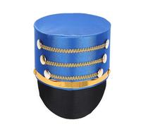 Soldier Hat, Drum Band Major Hat Marching Band Drummer Cosplay Costumes Party Hat (Blue)