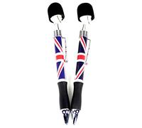 Soldier Head Pens - Set of 2 Union Jack Metal Ballpoint Pens with Guardsman Head, London Souvenir Pens