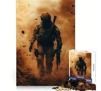 Soldier in Dust Cloud Jigsaw Puzzle for Adults 1000 Pieces Mental Logic Toy Soothing Fun Firm Cut Warm Surprise (38x26cm)