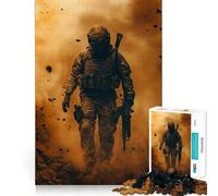 Soldier in Dust Cloud Jigsaw Puzzles for Adults 1000 Piece Logic Toy Stress Release Precision Cut Festival Gift (50x75cm)
