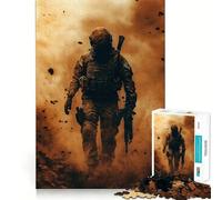 Soldier in Dust Cloud Jigsaw Puzzles for Adults1000 Pieces Memory Gain Stress Relief Design Assembly Memorable Gift (38x52cm)