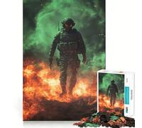 Soldier in Fire 1000 Piece Jigsaws for Adults Puzzle Mind Exercise Toy Family Bond Precision Cut Creative Gift (38x26cm)