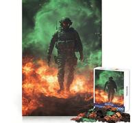 Soldier in Fire 1000 Piece Jigsaws for Adults Puzzle Mind Exercise Toy Family Bond Precision Cut Creative Gift (38x26cm)