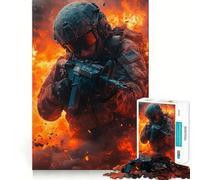 Soldier in Fire Jigsaw Puzzle for Adults 1000 Pieces Mind Puzzle Calm Pastime Image Assembly Lovely Present (38x26cm)