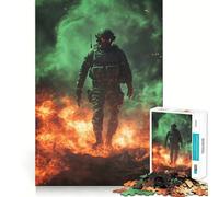 Soldier in Fire Jigsaw Puzzles 1000 Pieces for Teenagers Raise Memory Easy Leisure Clean Edge Xmas Surprise (50x75cm)