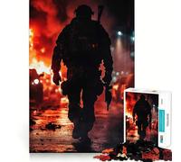 Soldier in War Zone Jigsaw Puzzles 1000 Piece for Teenagers Logic Ability Toy Relaxing Fun Accurate Cut Artistic Gift (50x75cm)