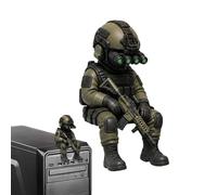 Soldier Model,Mini 3D Printed Collectibles - Armed Special Forces Statue - for Home Office Entryway Desk Bookshelf Display Cabinet Monitor Computer Case Gaming Room Boys Men Hobbyists
