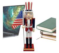 Soldier Nutcracker Statue - Portable Modern Wooden Figurine For, National Day Model, Classic, Collectible Ornament | Multipurpose Outdoor Indoor Utility Versatile