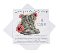 Soldier Passing Out Card, Watercolour Poppy Army Boots Passing Out Parade Card with Poem Verse