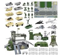 Soldier Play Set - Combat Action Figures Vehicle Army Men Toys, Militry Adventure Battle Map | Collectible Soldiers Construction Adventure Playset for Kids Toddler Boys Outdoor Indoor Birthday Gift