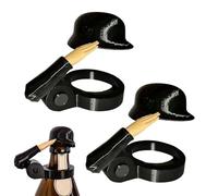 Soldier Salute Beer Bottle Helmet,Beer Bottles Caps Reusable Funny Wine Stoppers for Beer-Bottles Soldiers Greeting Beer Bottle Helmets Drinking Accessories for Veterans Enthusiasts Black 2pcs
