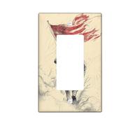 Soldier Single Rocker Light Switch Cover, Military Vintage Flag Smoke None Red Plastic Standard Size Switch Plate Decorative for Home Living Room New Apartment Decor