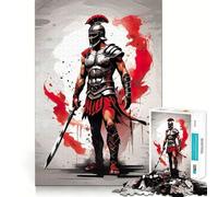 Soldier Spartan Warrior Jigsaw Puzzle for Adults 1000 Pieces Mind Puzzle Calm Pastime Image Assembly Lovely Present (38x26cm)