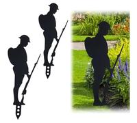 Soldier Statue Stakes,Garden Decoration Stake,Soldier Silhouette Statues,Rusty Metal Soldier Decoration,Metal Courtyard Sign Statue for Garden Outdoor Lawn Decoration