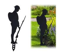 Soldier Statue Stakes,Garden Decoration Stake,Soldier Silhouette Statues,Rusty Metal Soldier Decoration,Metal Courtyard Sign Statue for Garden Outdoor Lawn Decoration