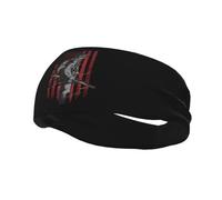 Soldier with American Flag Headbands Men Women Non Slip Wicking Sports Sweatband for Gym Basketball Yoga Hairbands