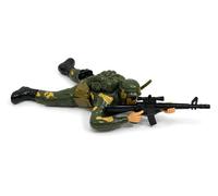 Soldier with Lights Sounds Crawling Motion Maxi Action Figure Large 34 cm with Rifle Luminous and Sound Effects Soldiers Toy Maxi Special Teams Soldiers Armed Forces Military Soldier (a)