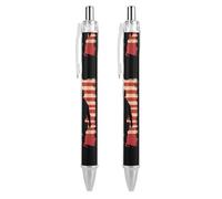 Soldier with U.S.A Flag Smooth Retractable Ballpoint Pens Personalized Rolling Ball Pen Black Ink Office Supplies for Men Women 2 PCS