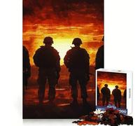 Soldiers at Sunset 1000 Piece Jigsaw Puzzles for Adults Jigsaw Mind Play Home Pastime Clean Edge Lovely Present (38x26cm)