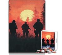 Soldiers at Sunset 1000 Piece Puzzle For Adults Play And Learn Smart Activity Unique Heartfelt Celebration Gift Size 38x52cm