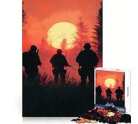Soldiers at Sunset Hard Jigsaw Puzzle for Adults 1000 Pieces Mind Puzzle Calm Relax Art Assembly (50x75cm)