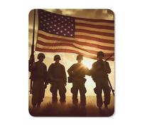 Soldiers Holding Up U.S. Flag Novelty Mouse Pad Cute Non-Slip Keyboard Pads Laptop Mat Desk Protectors 9.4"x7.9"