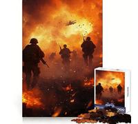 Soldiers in Firestorm 1000 Pieces Jigsaw Puzzles for Adults Mental Logic Toy Serene Time Firm Cut (38x52cm)