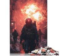 Soldiers in Post-Apocalyptic City Jigsaw Puzzles Puzzle for Adults Kids. 1000 Piece Whimsical Challenge Toy Educational Game Home Decoration for Adults& Kids Age 14 Years Up 1000pcs (75x50cm)