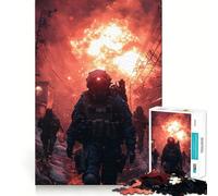 Soldiers in Post-Apocalyptic City Puzzles for Adults 1000 Puzzles Strengthen Memory Anxiety Relief Smooth Edge Warm Surprise (50x75cm)