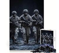 Soldiers in The Rain Jigsaw Puzzles for Teenagers 1000 Piece Recall Upgrade Calm Relax Clear Cut Art Collection Piece (38x26cm)