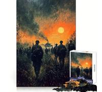 Soldiers Marching Into Battle 1000 Piece Jigsaw Puzzles for Teenagers Jigsaw Enhance Memory Cozy Relax Firm Cut Festive Gift (38x52cm)