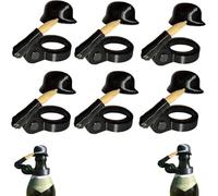Soldiers Salute Beer Bottle Caps, Funny Salute Soldier Beer Helmet,Decorative Bottle Caps,Creative Reusable Salute Design Helmet Cap, Decorative Dustproof Protectors for BBQ Party (Black-6PCS)
