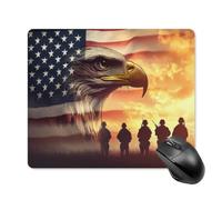 Soldiers U.S. Flag Gaming Mouse Pad with Rubber Base