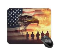 Soldiers U.S. Flag Gaming Mouse Pad with Rubber Base