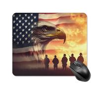 Soldiers U.S. Flag Gaming Mouse Pad with Rubber Base