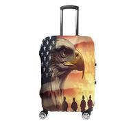 Soldiers U.S. Flag Luggage Case Cover Protective Suitcase Covers Anti Scratch Baggage Washable Fits 19-32 Inch M