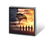 Soldiers U.S. Flag Square Metal Brooches 1 Inch Memorial Badges Exquisite Decorations Pins for Clothing