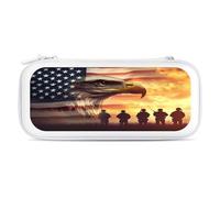 Soldiers U.S. Flag Storage Bag Compatible with Switch Portable Carrying Case Protector Bags with 15 Games Accessories