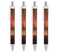 Soldiers Under Fire Flag Pens Retractable Ballpoint Pen Work Ball Points Writing Supplies Home Office 4 PCS