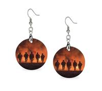 Soldiers Under Fire Flag Wood Earrings Personalized Dangle Earring Pendants Charms for Woman Jewelry