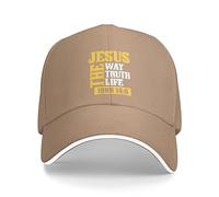 soldwellsd Hat Jesus The Way Truth Life John 14:6 Christian Bible Baseball Cap Men Ponytail Hat Trucker Hat Women Dad Cap Black