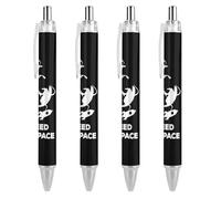 soldwellsd I Need My Space Print Ballpoint Pens for Women Men 0.5 Mm Fine Retractable Ball Point Pen 4 PCS