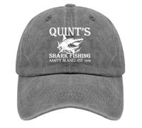 soldwellsd Quints Shark Fishing Amity Island EST 1978 Hat Hat Men Vintage Mesh Baseball Cap for Fall